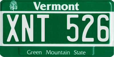 VT license plate XNT526