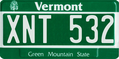 VT license plate XNT532