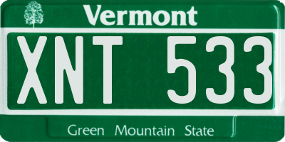 VT license plate XNT533
