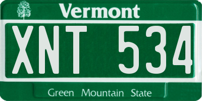 VT license plate XNT534