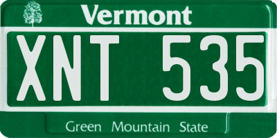 VT license plate XNT535