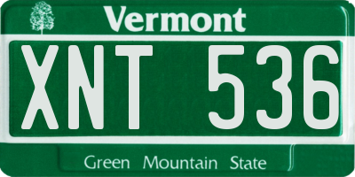 VT license plate XNT536