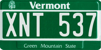 VT license plate XNT537