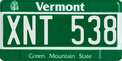 VT license plate XNT538