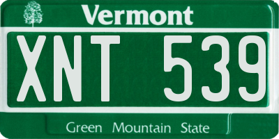 VT license plate XNT539