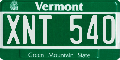 VT license plate XNT540