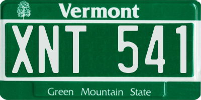 VT license plate XNT541