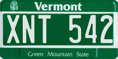 VT license plate XNT542