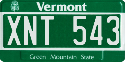VT license plate XNT543