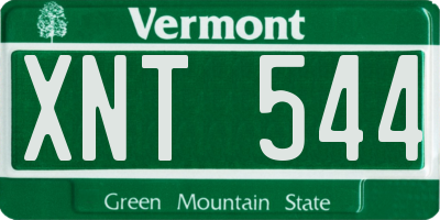 VT license plate XNT544