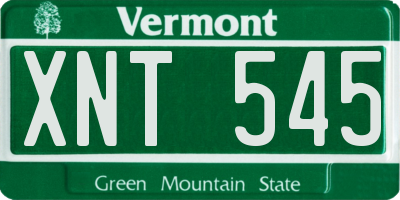 VT license plate XNT545