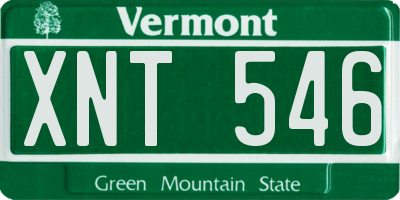 VT license plate XNT546