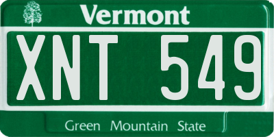 VT license plate XNT549