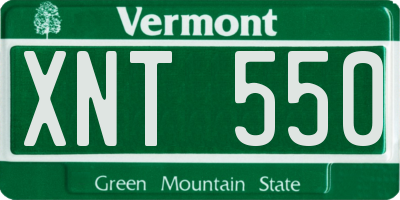 VT license plate XNT550