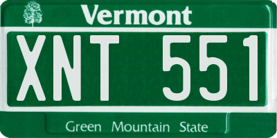 VT license plate XNT551