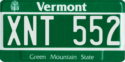 VT license plate XNT552