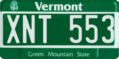 VT license plate XNT553
