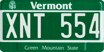 VT license plate XNT554