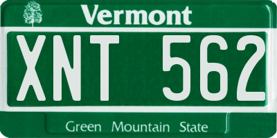VT license plate XNT562