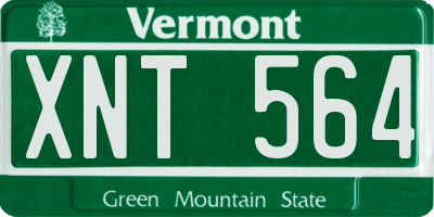 VT license plate XNT564