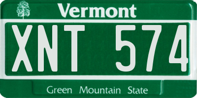 VT license plate XNT574
