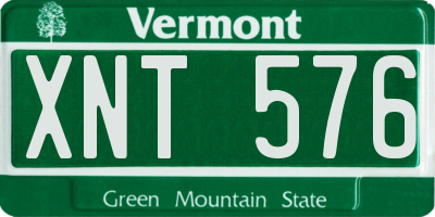 VT license plate XNT576