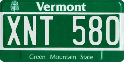 VT license plate XNT580