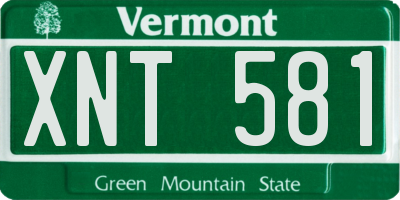 VT license plate XNT581
