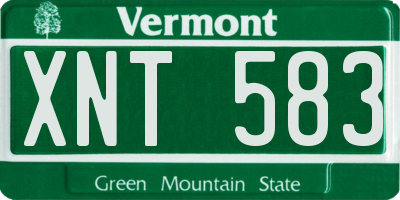 VT license plate XNT583