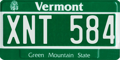VT license plate XNT584