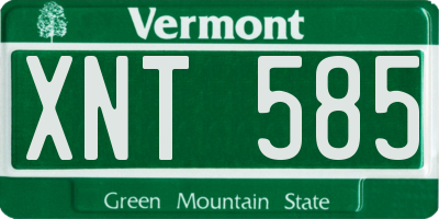 VT license plate XNT585