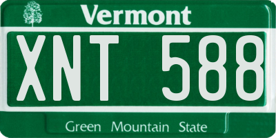 VT license plate XNT588