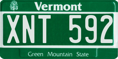 VT license plate XNT592