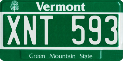 VT license plate XNT593