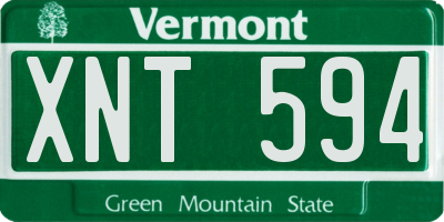 VT license plate XNT594