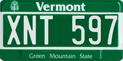 VT license plate XNT597