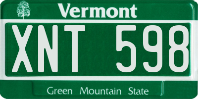 VT license plate XNT598