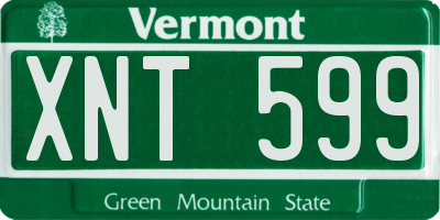 VT license plate XNT599