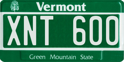 VT license plate XNT600
