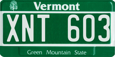 VT license plate XNT603