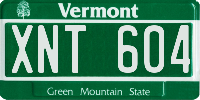 VT license plate XNT604