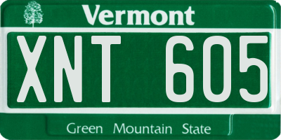 VT license plate XNT605