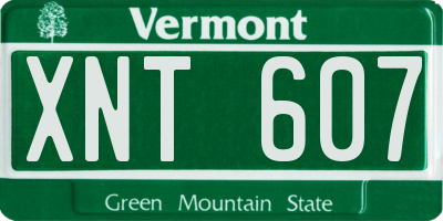 VT license plate XNT607