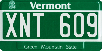 VT license plate XNT609