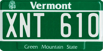 VT license plate XNT610