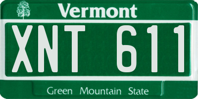VT license plate XNT611
