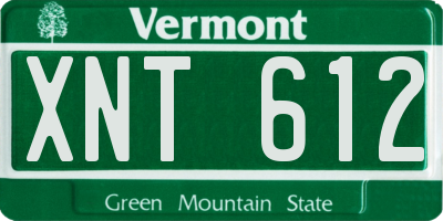 VT license plate XNT612