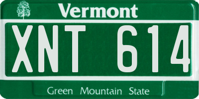 VT license plate XNT614