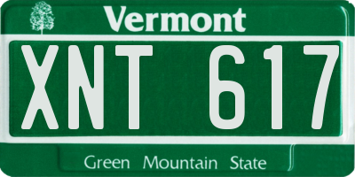 VT license plate XNT617