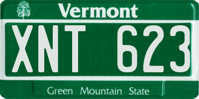 VT license plate XNT623